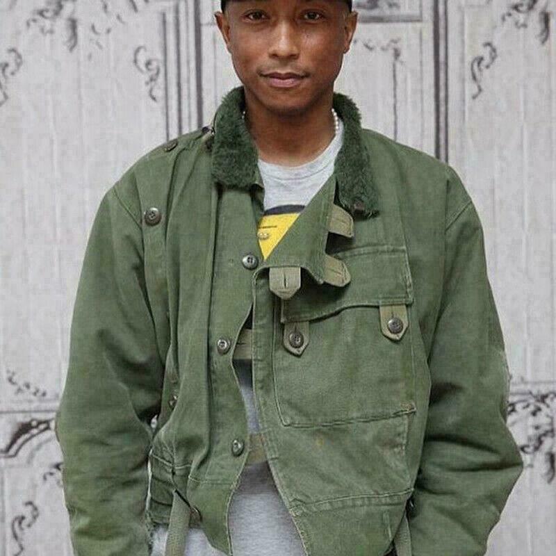 Vintage Swedish Motorcycle Jacket Men’s Workwear Green Loose Coat Belt Casual SZ