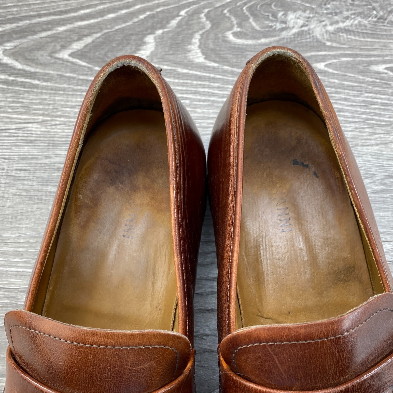 Magnanni Sasso Brown Leather Penny Loafers Mens 9.5 M Dress Shoes Made in Spain