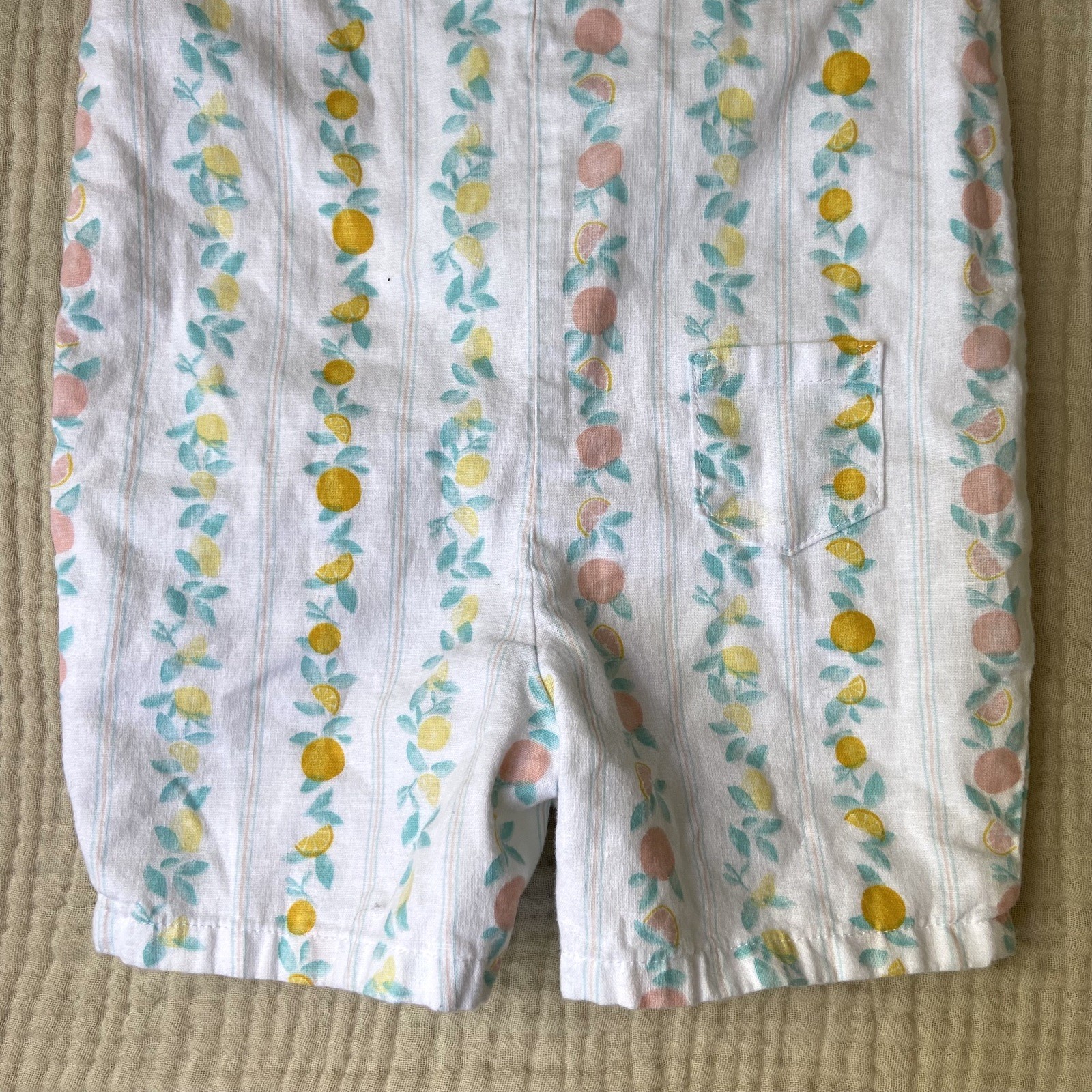 Janie and Jack Bundle Linen Cotton Romper Button Shirt 6-12 Months Preppy Spring