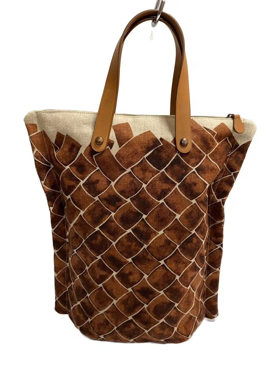 BOTTEGA VENETA Woven Print Tote Bag Canvas BRW