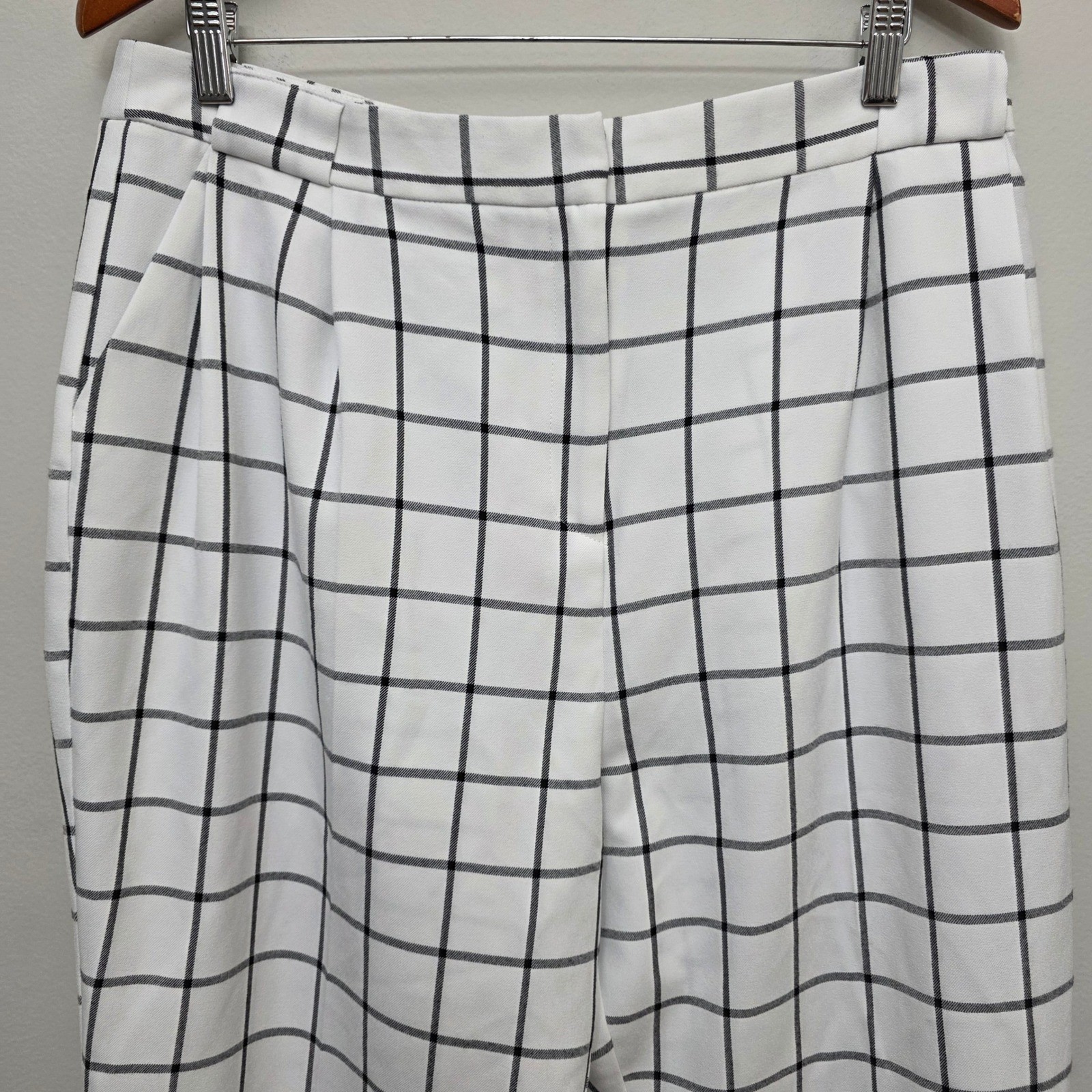 ASOS Design White Black Grid Plaid Checkered Pants Trousers US 12