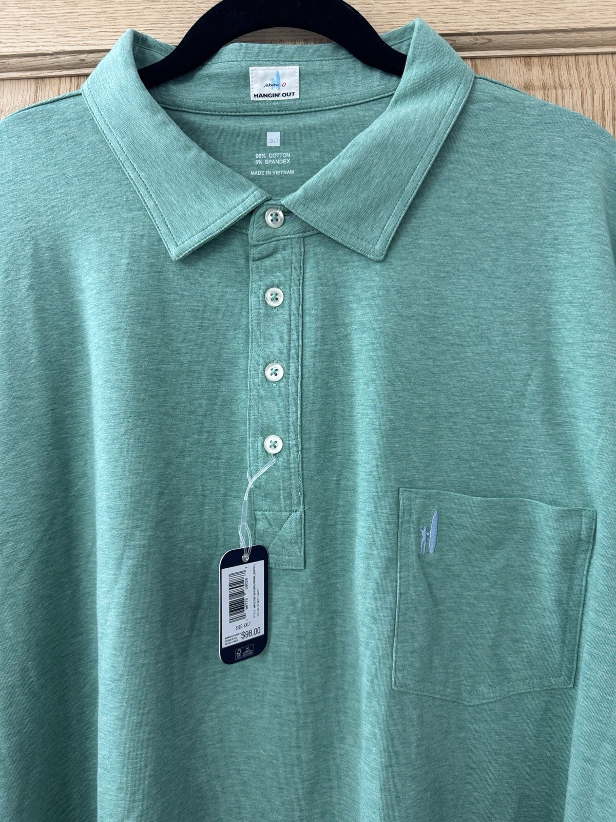 Johnnie-O Hangin’Out Heather Original Blimey Limey Polo Shirt 3XLT Golf Logo