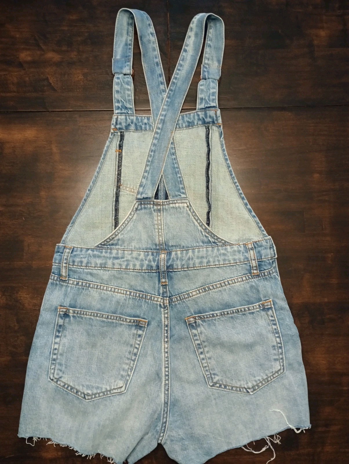 Denim Shortalls Womens Small/25 Bib Overall Shorts Blue Summer Festival EUC