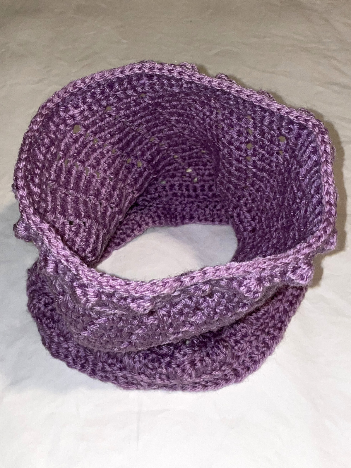 HANDMADE Knit CROCHET Wide LAVENDER HEADBAND Head WRAP Neck EAR WARMER Soft WARM