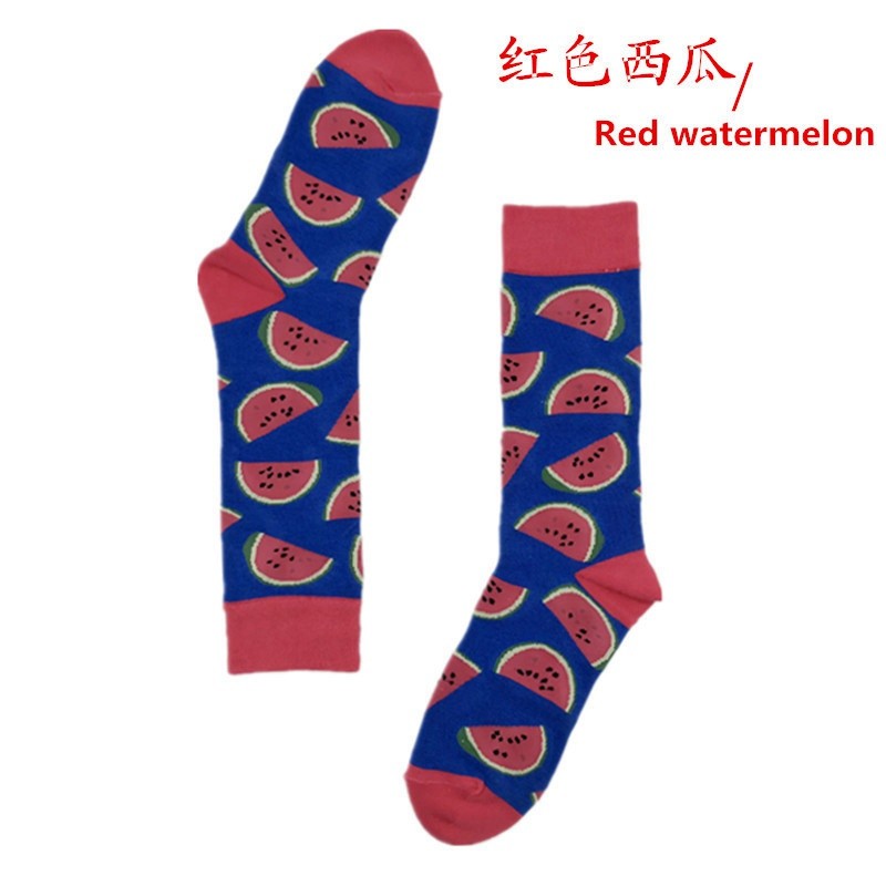 200N couple long tube socks Jacquard creative pattern Harajuku flower cotton