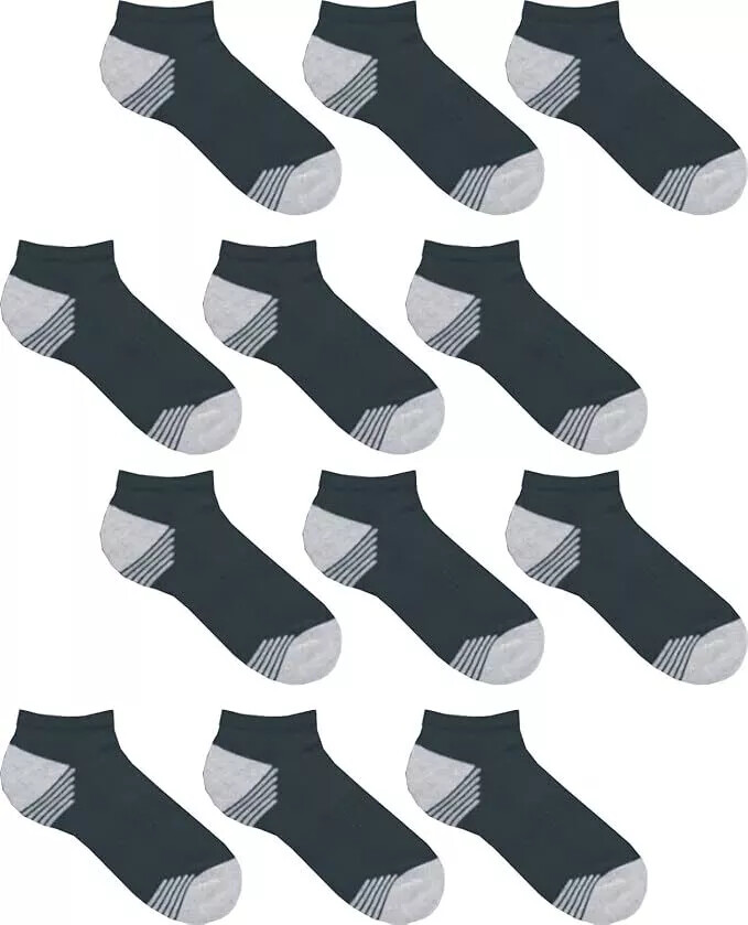 12 Pairs Men’s No Show Socks Low Cut Athletic Running Casual Liner Size 10-13