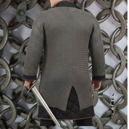 9mm Round Chain-Mail Hauberk – Medieval Reenactment Armor Shirt