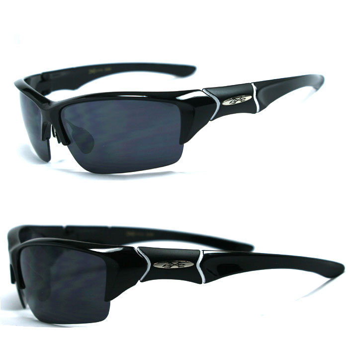 New Xloop Sports UV400 Sunglasses + Pouch – Black Frame Black Lens X45