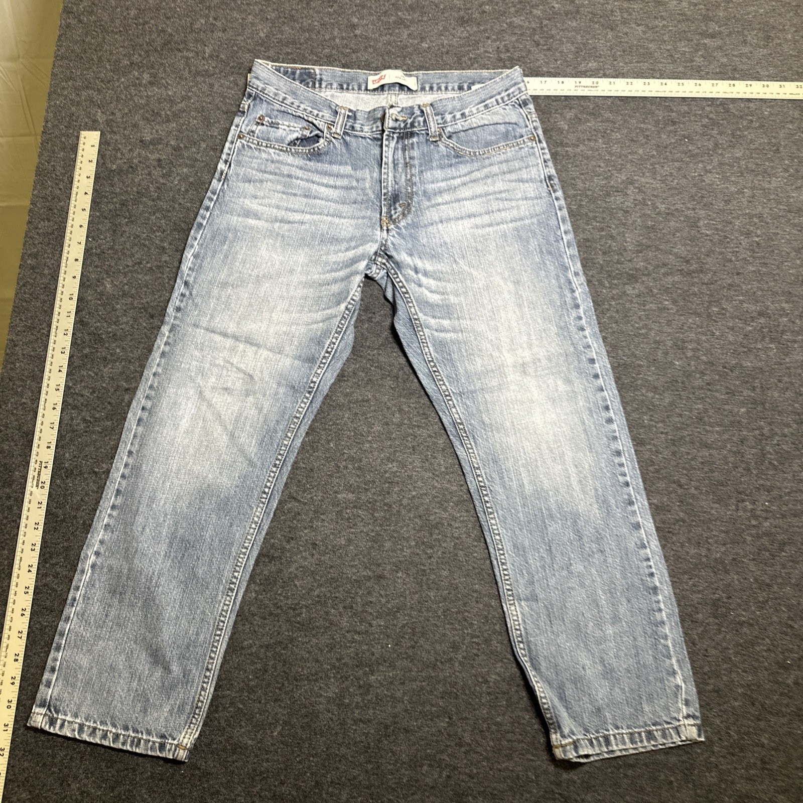 # 78 Levis 505 Regular Fit Jeans Mens 12 Husky Blue Denim Straight Leg 32×27