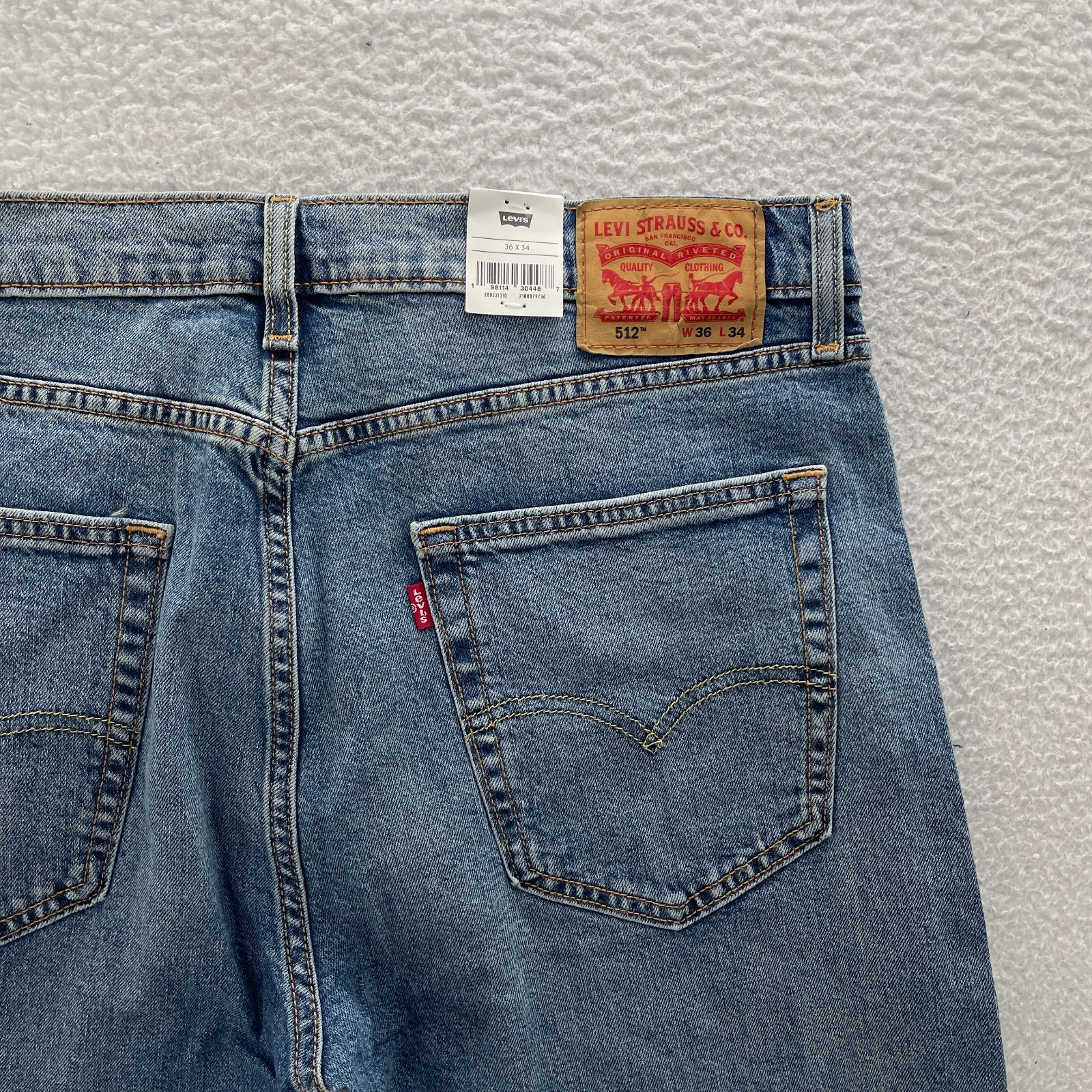 Levis 512 Jeans Mens 36×34 Blue Slim Taper Light Wash Denim Preppy Minimalist