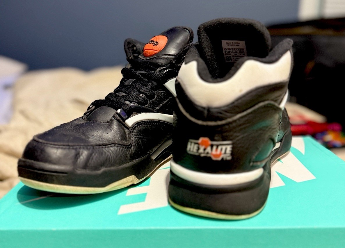 Reebok Pump Omni Lite Dee Brown J15298 Mid Top Athletic Sneakers Black/White