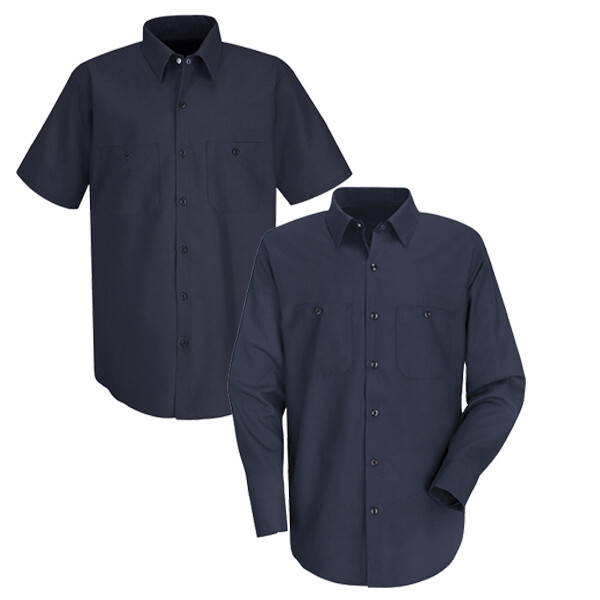 Red Kap Work Shirt 100% Cotton 2 Pocket Men’s Durable Industrial Uniform