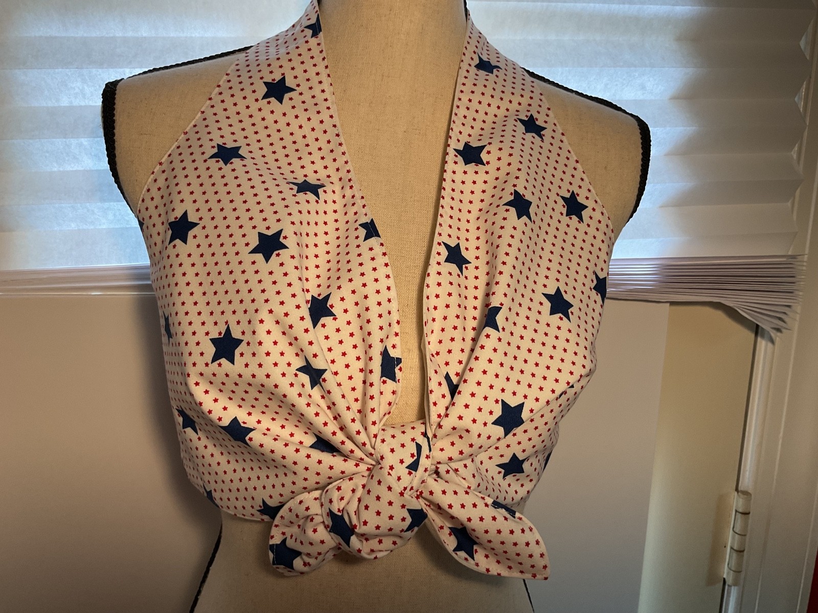 Halter top. 100% cotton, 100% hand made by seller. Beautiful for the Holiday!