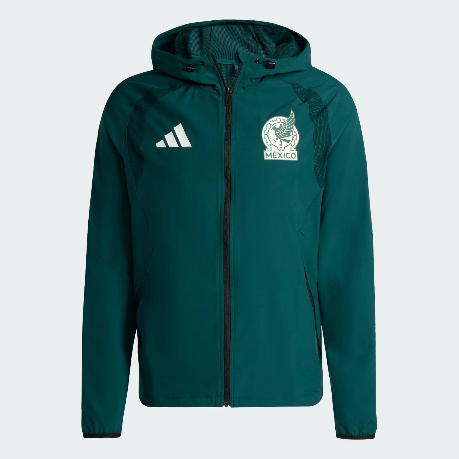 [JZ6486] MENS ADIDAS FMF MEXICO TIRO TRAVEL FULL ZIP WINDBREAKER – AURORA IVY