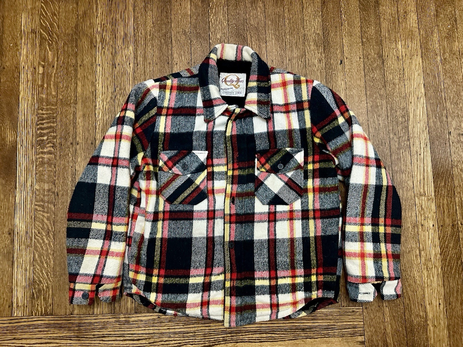 Vintage Quality-Wear Mens Store Outerwear Fleece Flannel Jacket 70s Medium