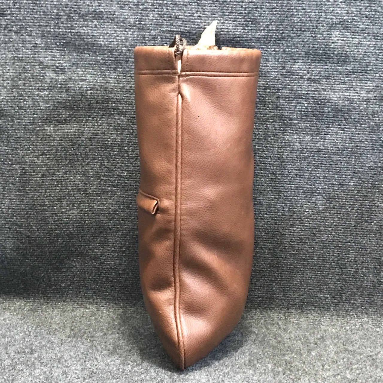 Braun Büffel Design Germany Brown Leather Shoe Bag Drawstring Pouch Travel Bag