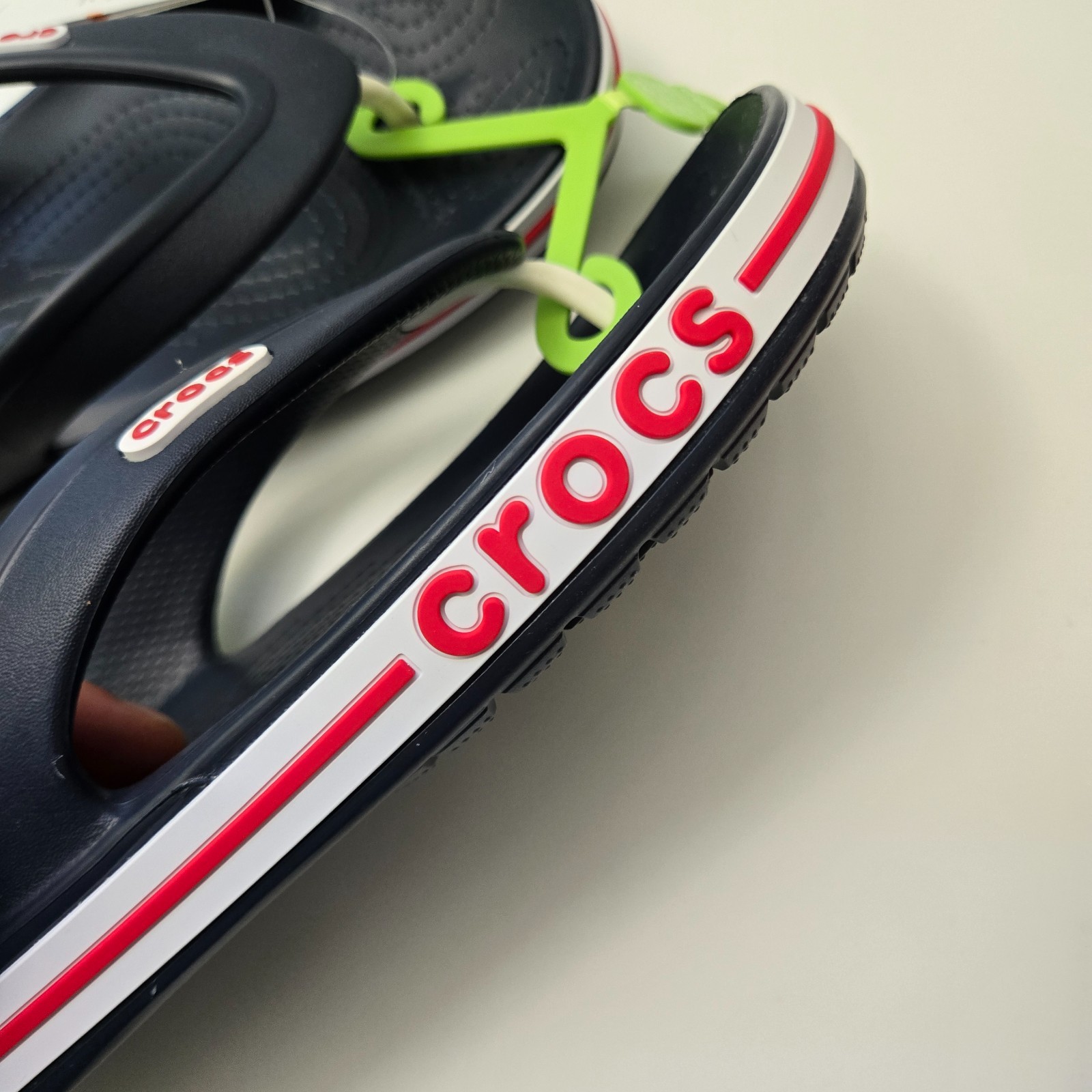 Crocs Bayaband Flip 205393 M9 W11 Navy Pepper New With Polybag Comfort Sandals
