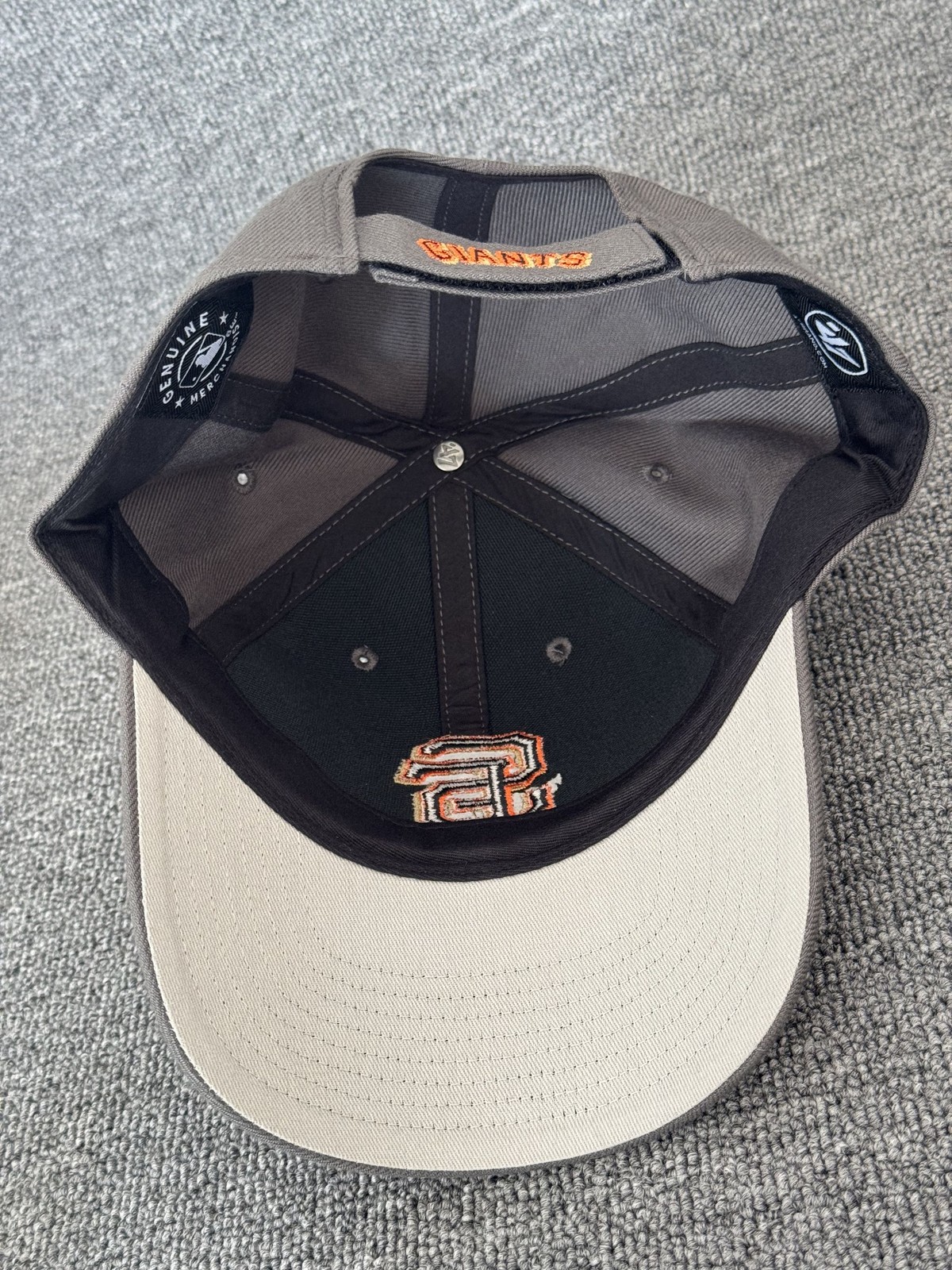 47 Brand San Francisco Giants Strapback Charcoal Grey One Size Baseball Cap