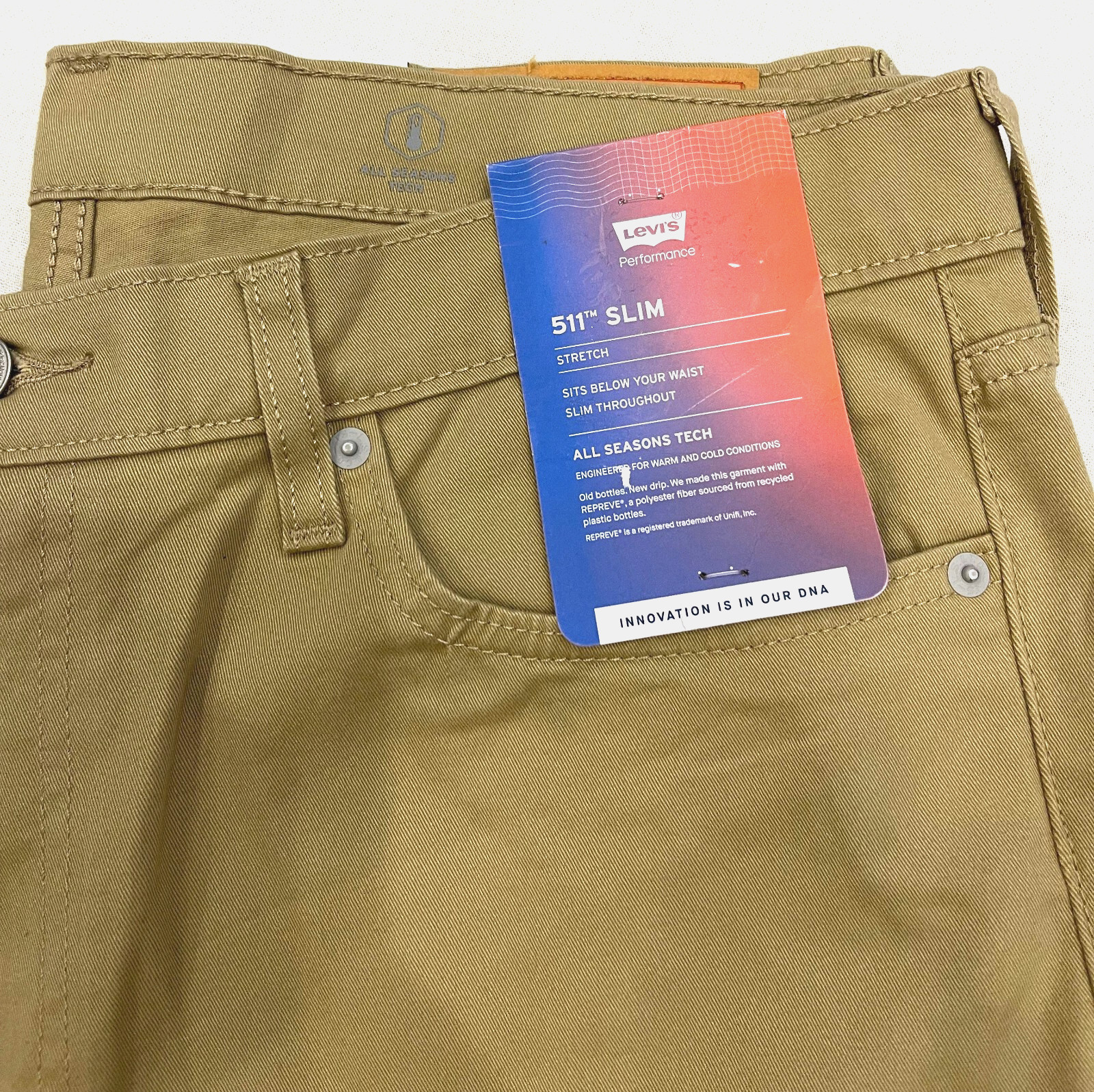 Levis 511 Slim All Seasons Tech Stretch Twill Mens Pants Harvest Gold (Tan)