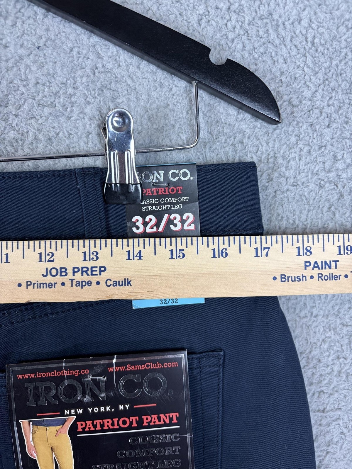 Iron Co. Patriot Pants Mens 32×32 Blue Classic Comfort Straight Leg Chino New