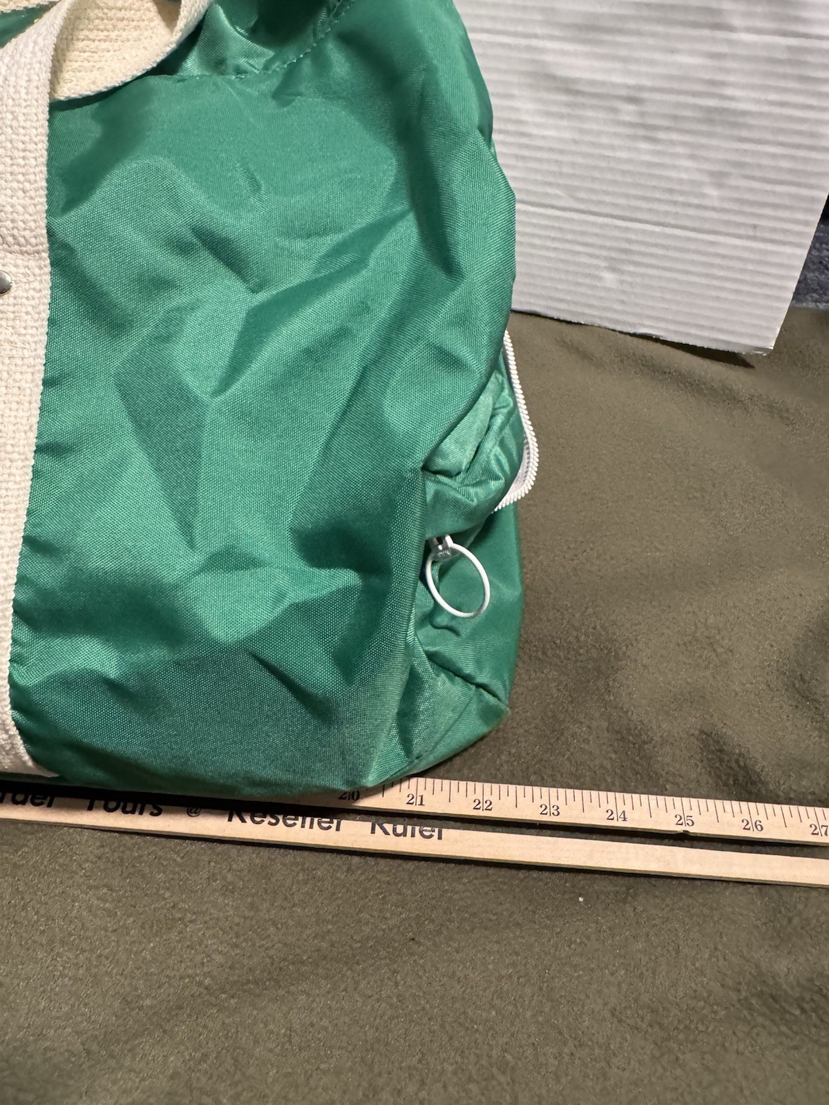 Vintage NYI Goldman Sachs Duffel Bag Green Retro Wall Street Gym Travel Rare