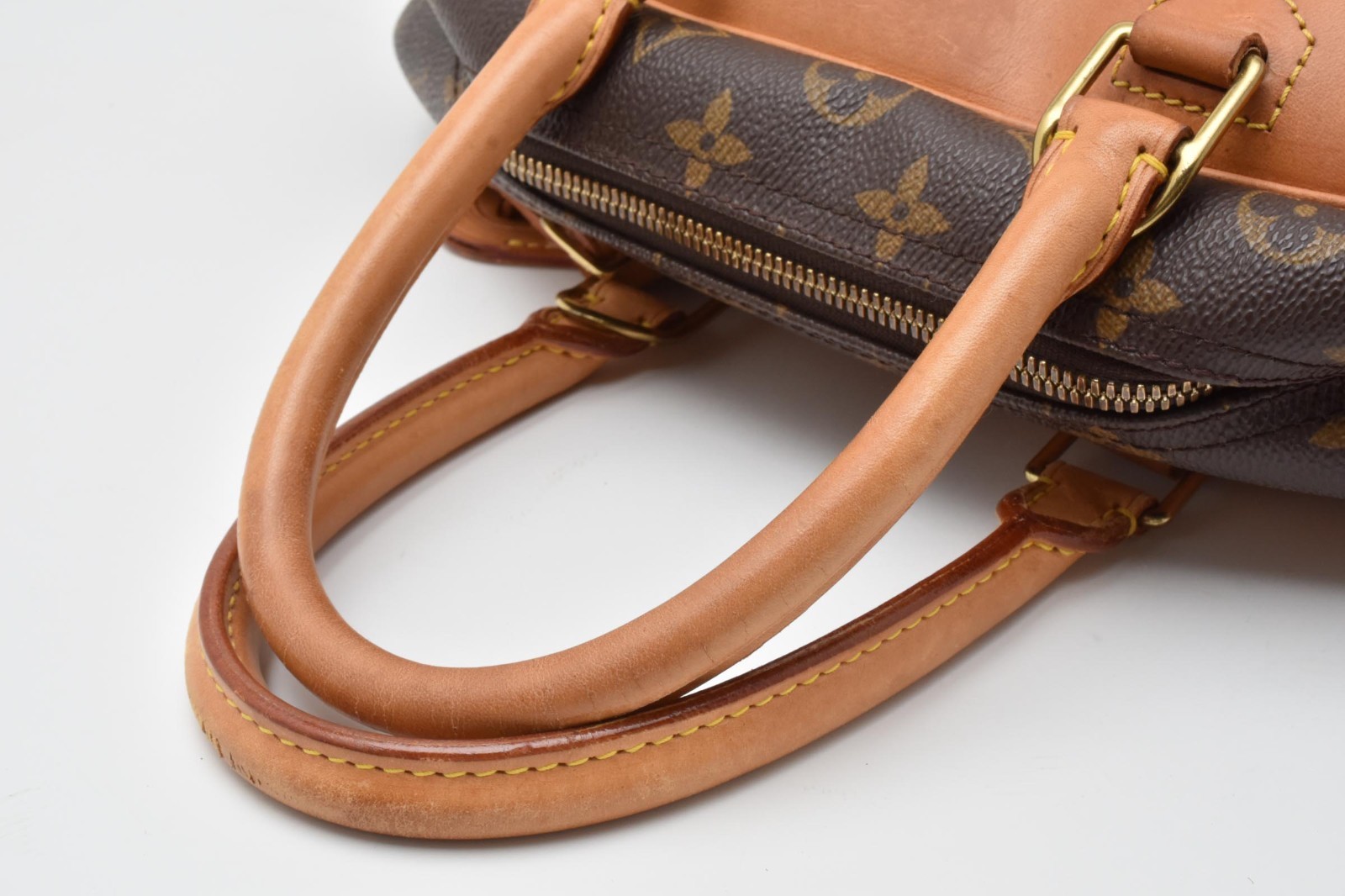 LOUIS VUITTON LV Logo Deauville Hand Bag Tote Bag Monogram Leather Brown M47270