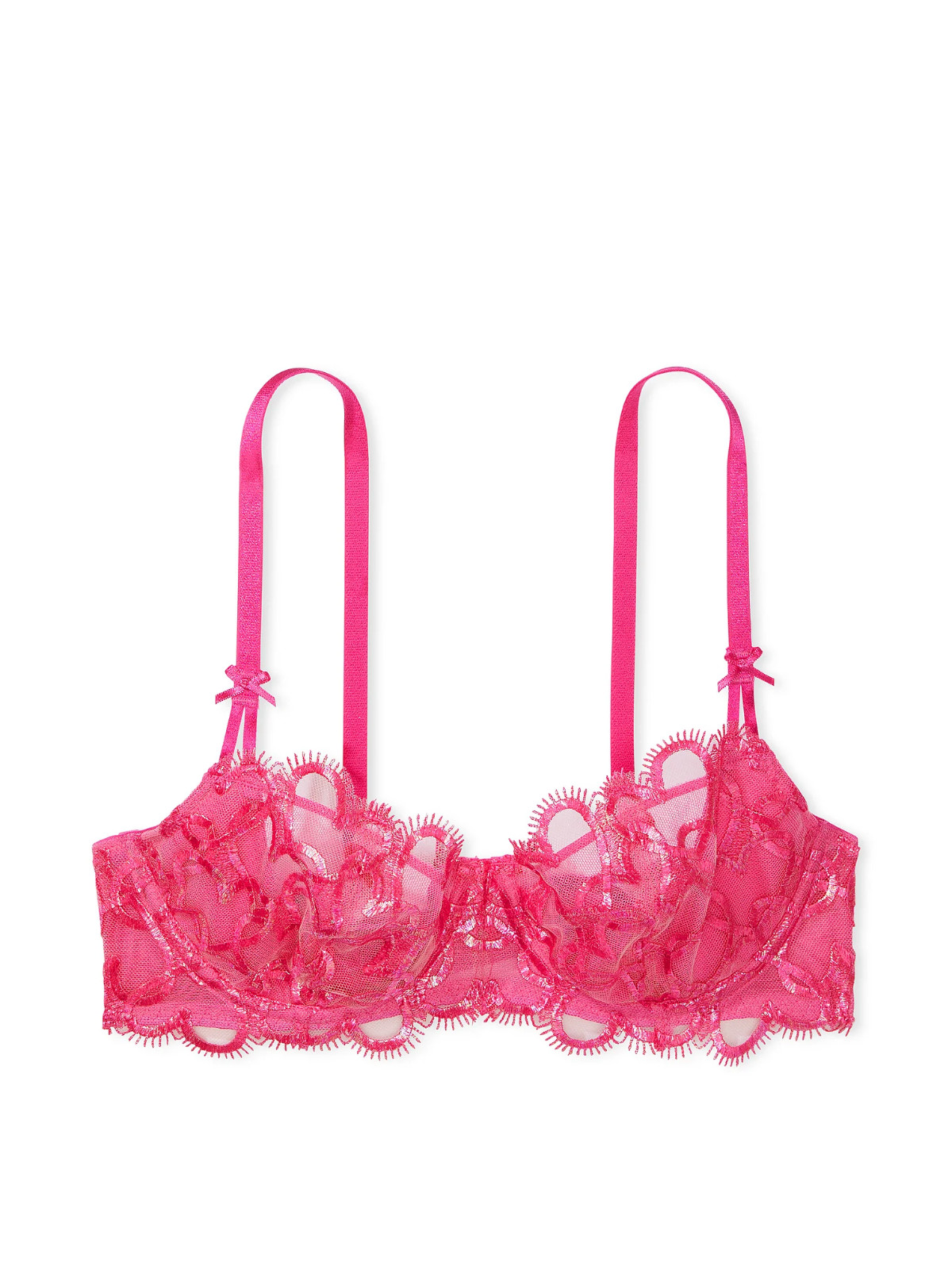 Victoria’s Secret Wicked Shimmer Heart Embroidery Unlined Balconette Bra Set