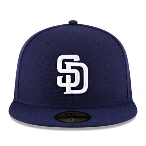New Era San Diego Padres 5950 Fitted Hat MLB Authentic Home Navy Blue Cap Size 8