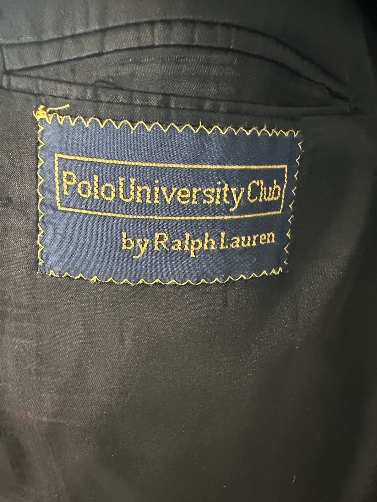 Polo Univ Club Ralph Lauren Black Worsted Wool Suit Jacket Size 52