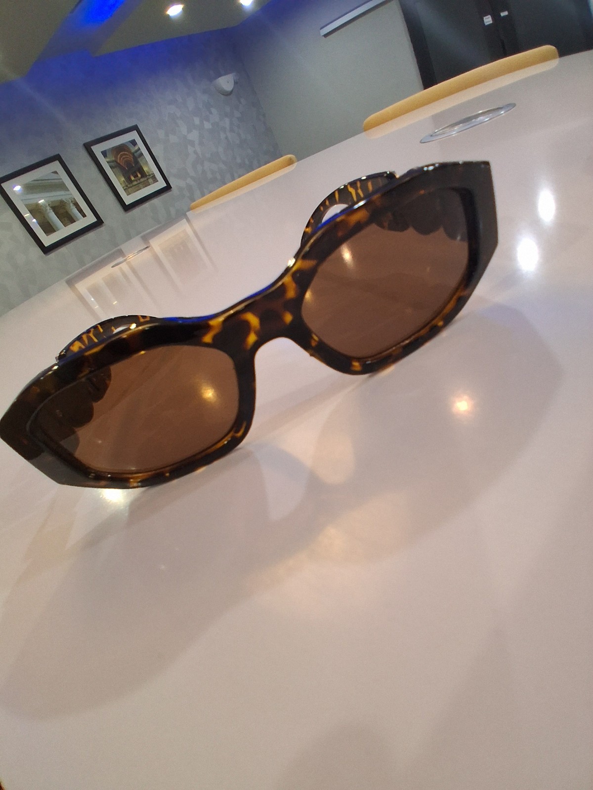 Women’s Tortoise Shell Rectangle Sunglasses Brown Tinted Lenses UV400 POP P4245