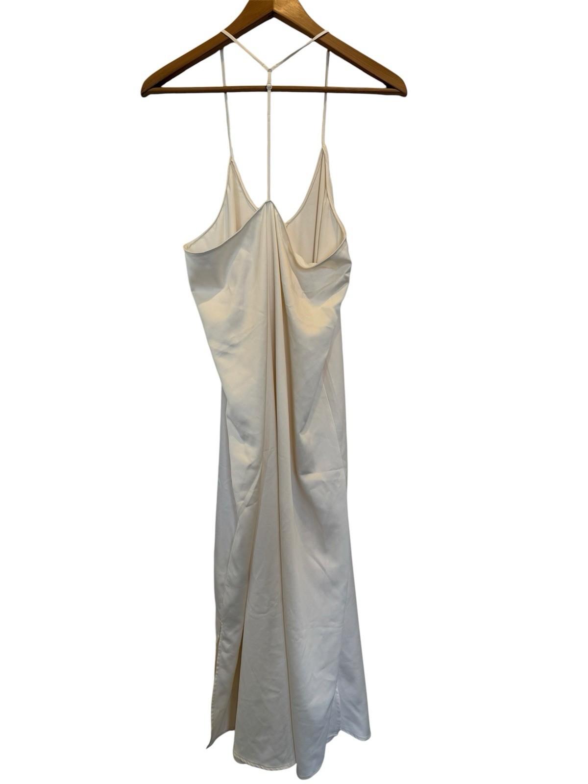 Nordstrom Ivory Sexy Romantic Evening Slip Nightgown Sleep Maxi Dress M