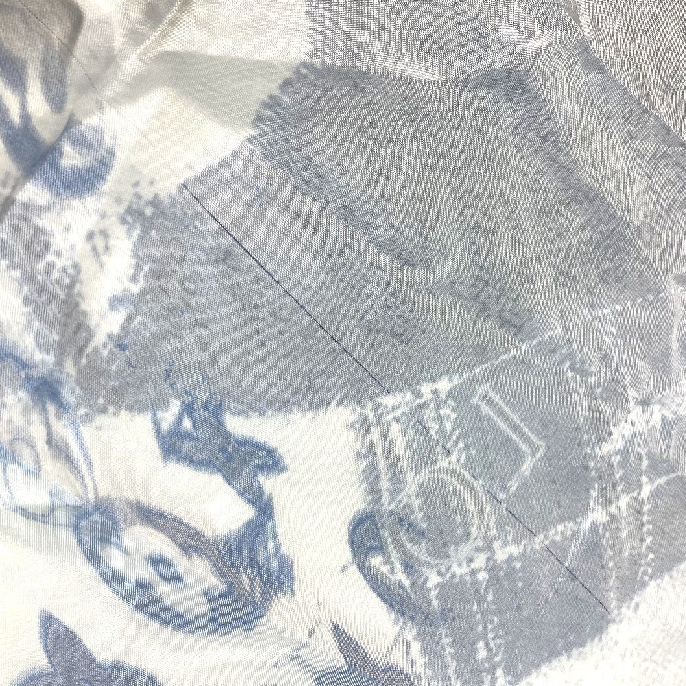 LOUIS VUITTON Logo Scarf Blue Unisex Used Japan