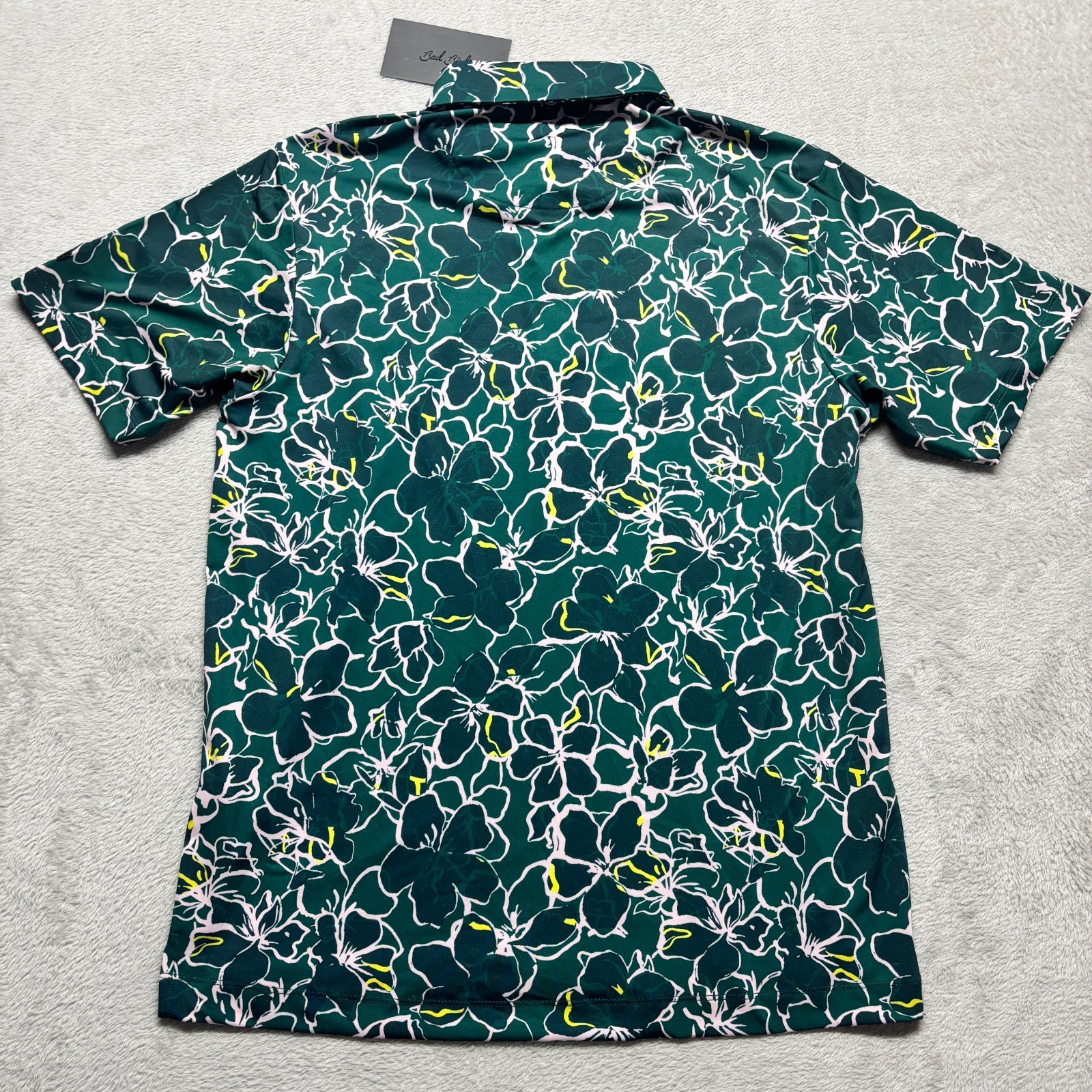 NWT Bad Birdie Polo Azalea Collection Golf Shirt Mens M Geometric Floral MSRP$84