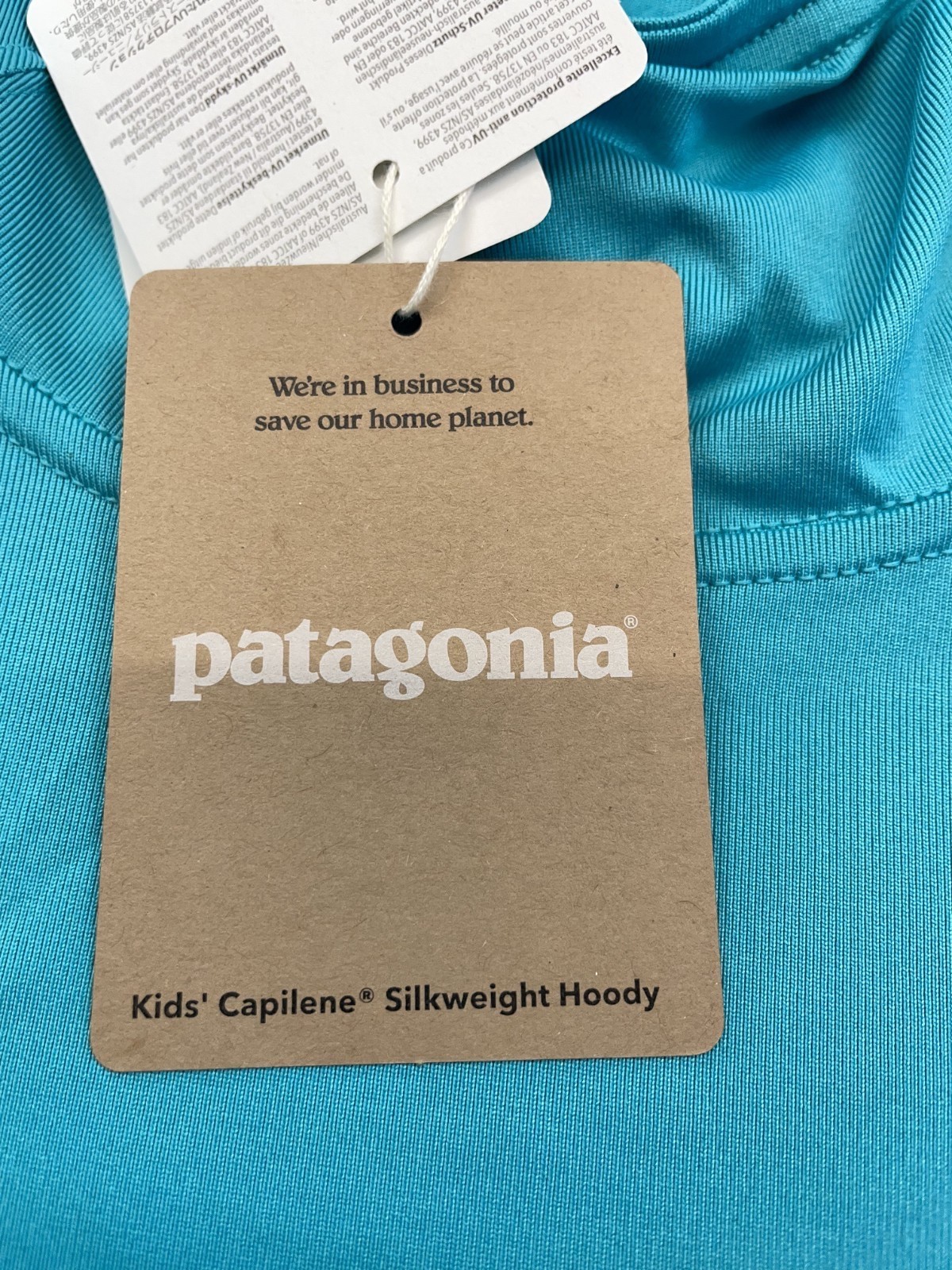 Patagonia Kids Capilene Cool Silkweight Hoody Subtital Blue 40+ UPF Size L(12)