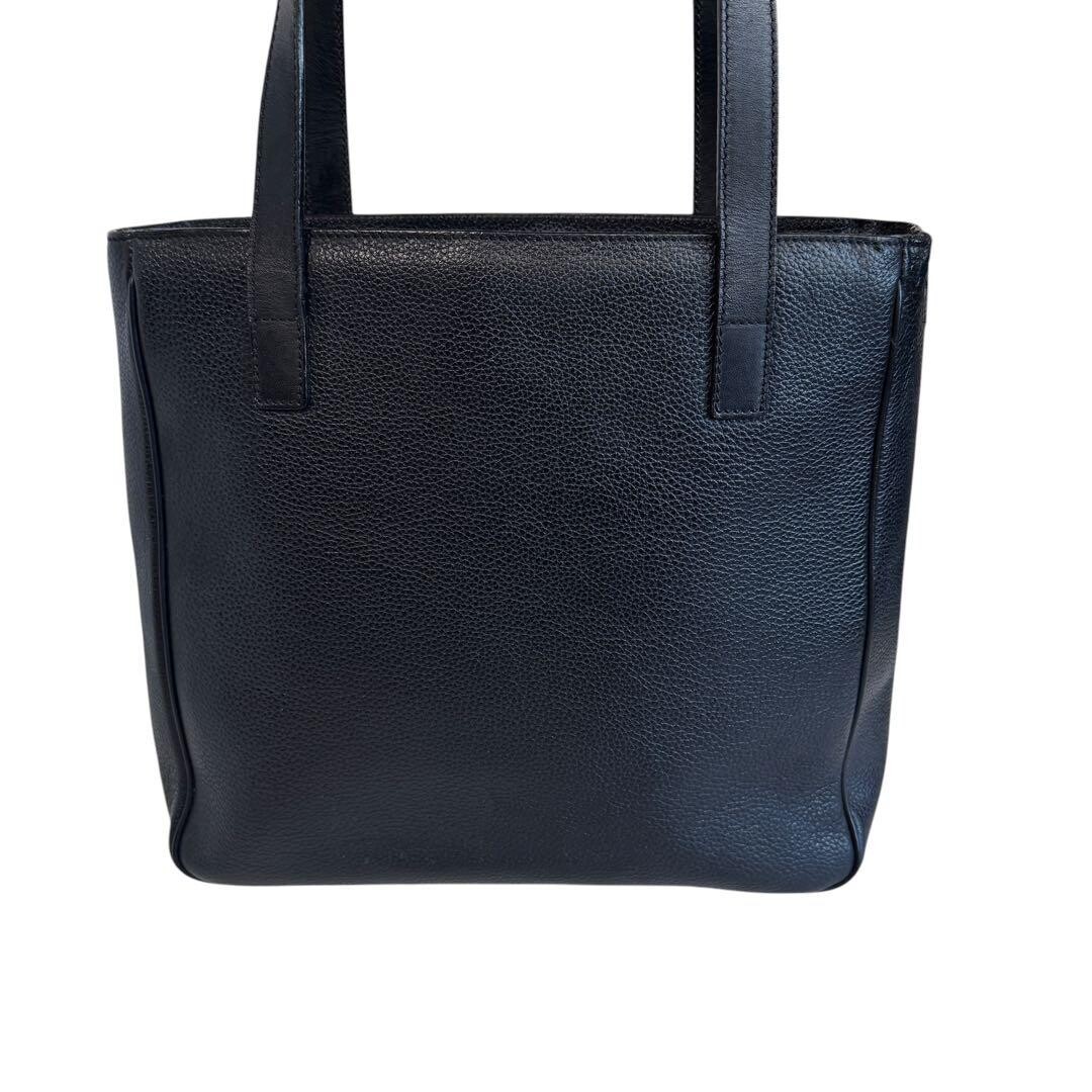 CELINE Tote bag Leather Black Vintage Authentic From Japan