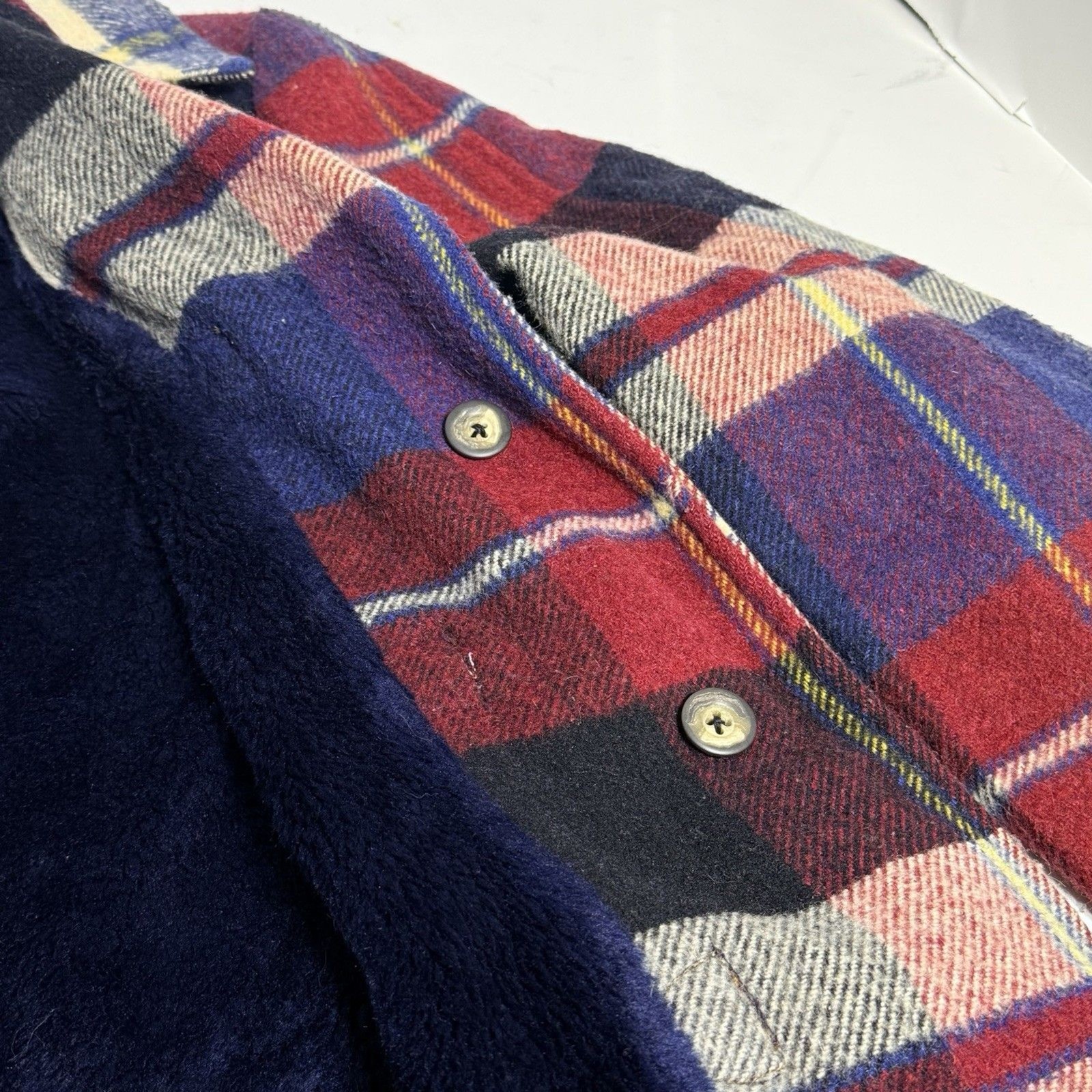 Vintage 50s 60s Grais Plaid Flannel Coat Jacket Toggle Mod Atomic Hippy Mens