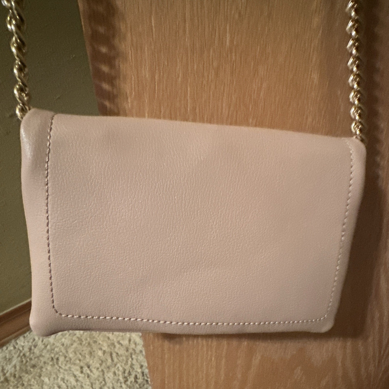 Nine West Pink Small Crossbody Wallet Clutch Detachable Chain Strap Zip