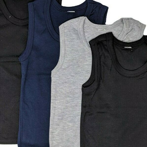 4 Boy’s Tank Top Solid Colors Undershirts Toddler 1 2 3 4 5 6 8 10 12