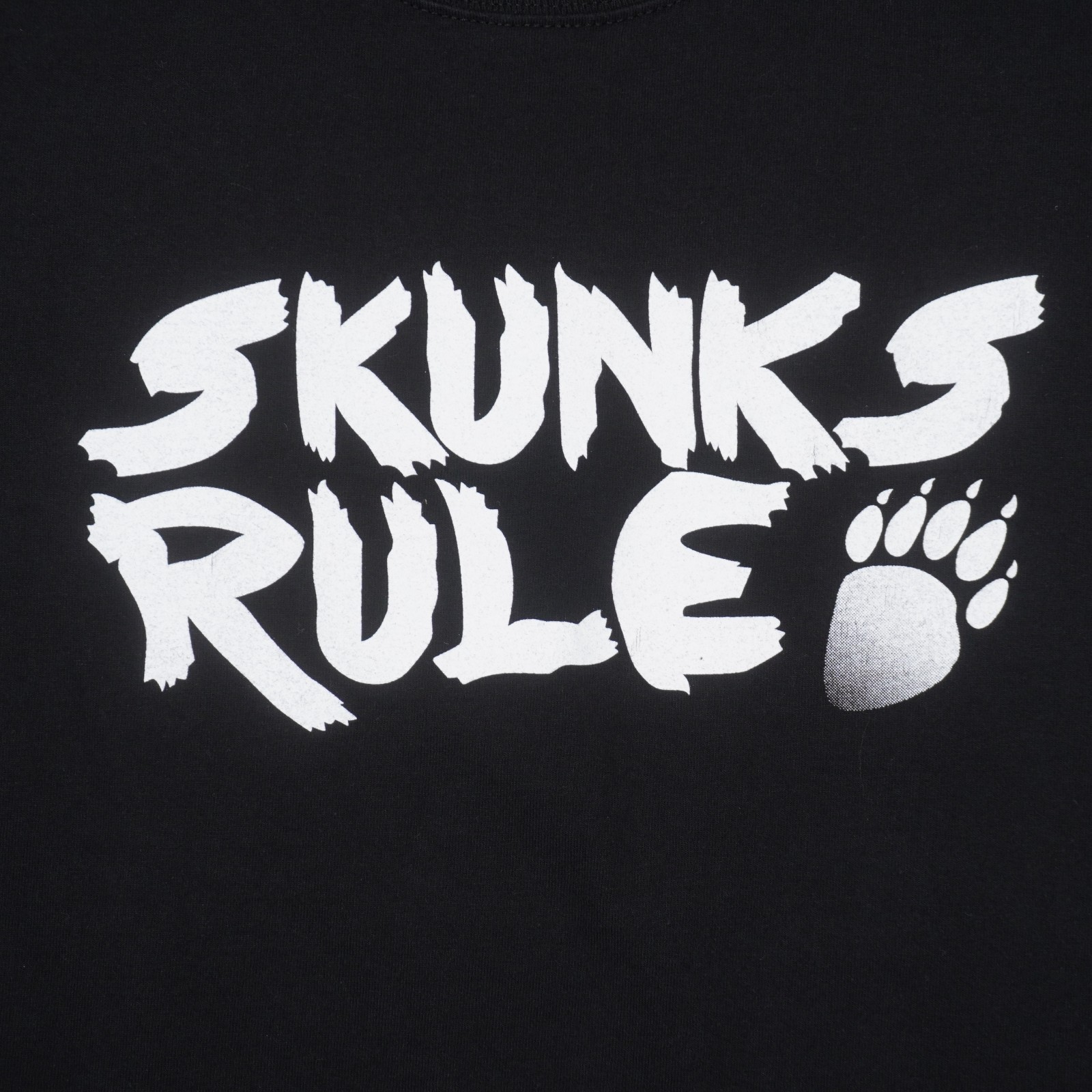 Vintage Skunks Rule Paw FOTL Super Cotton T Shirt Mens XL Black Made USA EUC