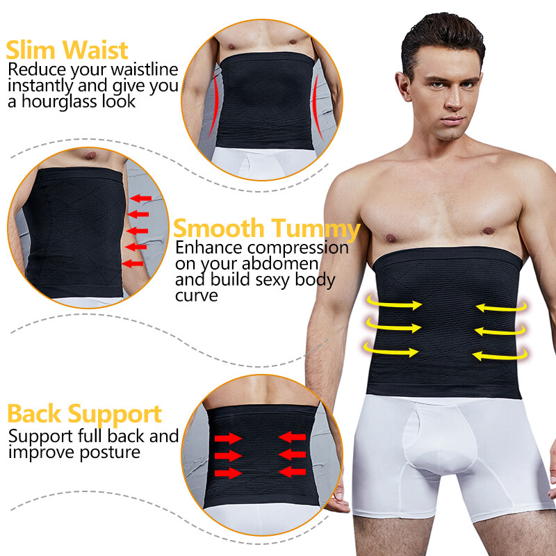 Men’s Slimming Body Shaper Abs Abdomen Tummy Control Tucker Girdle Trimmer Belt