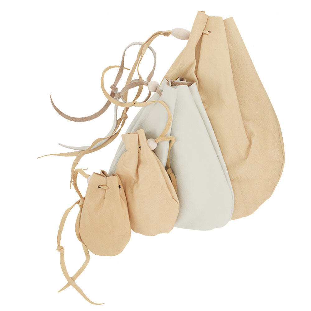 Leather Drawstring Pouch – Suede or Grain Keepsake Holder Bag