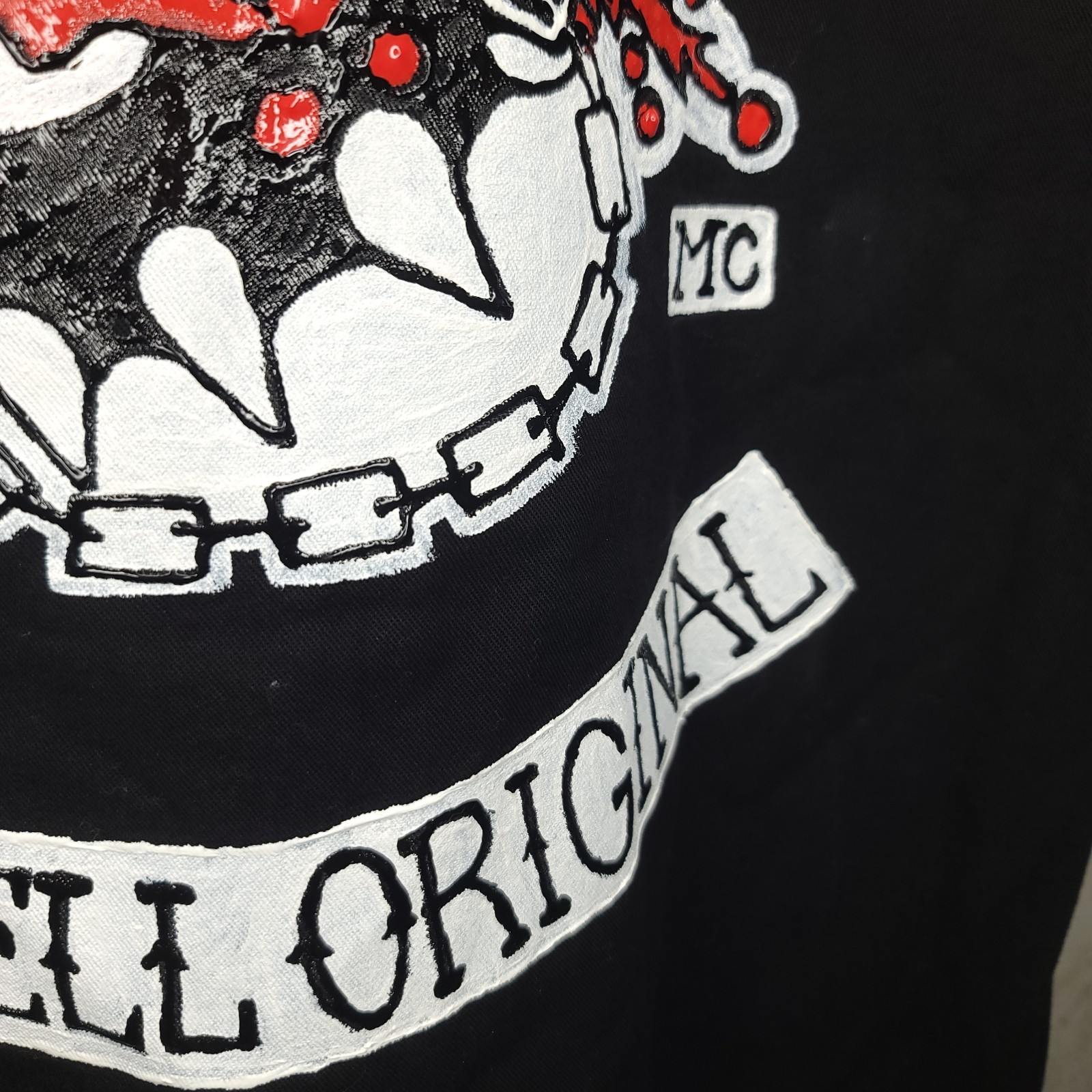 Rare Hand Painted Mongrels MC Farewell Original Wrangler Biker Vest Size M