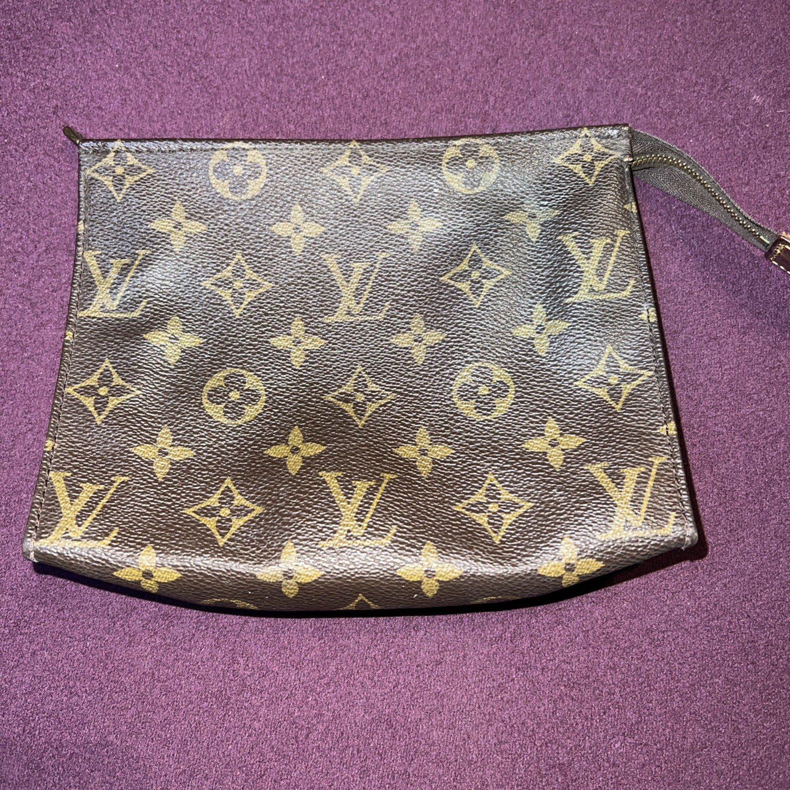 Louis Vuitton Vintage Monogram cosmetic pouch 7.5”