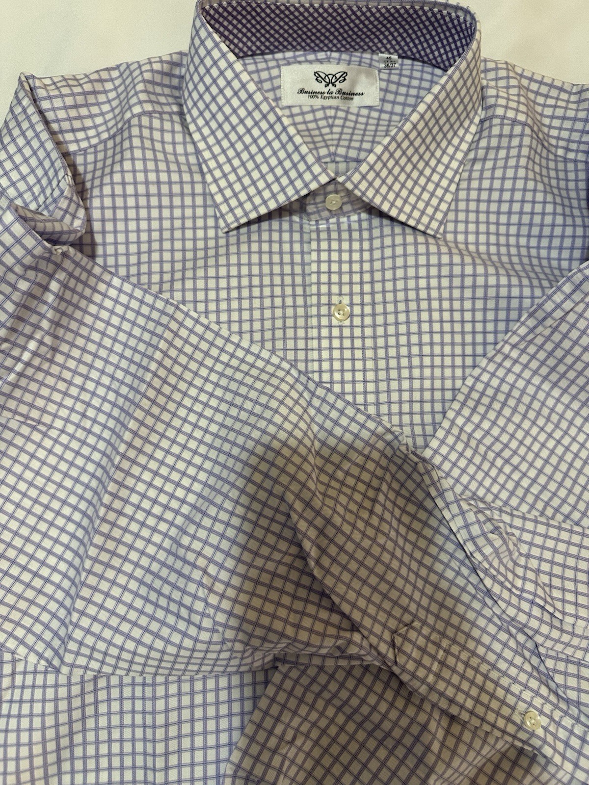 NWOTs Business to Business Men’s Purple/White Check Long Sleeve Shirt Extra XL