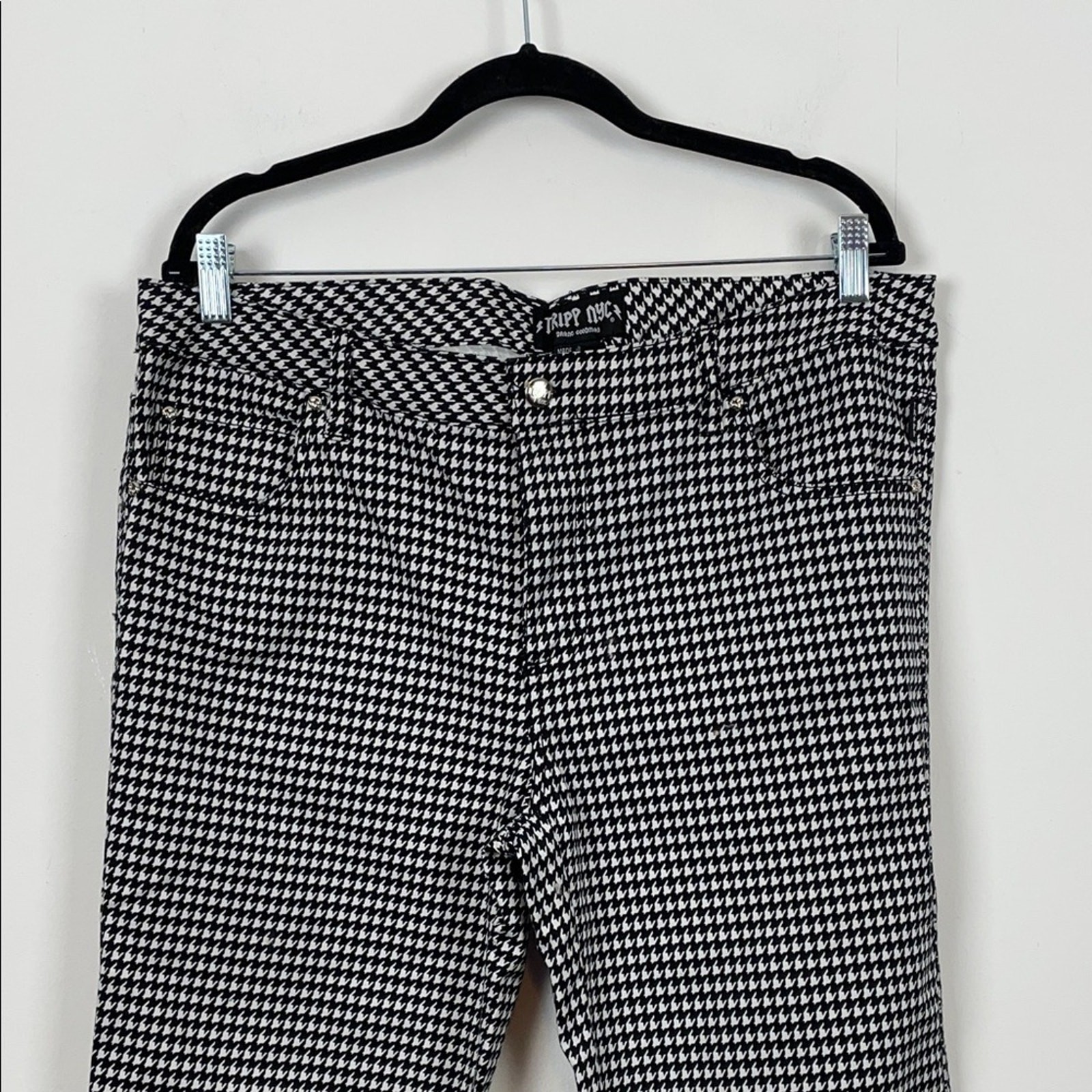 Tripp NYC Daang Goodman Houndstooth Women’s 15 Black and White Checkered Pants