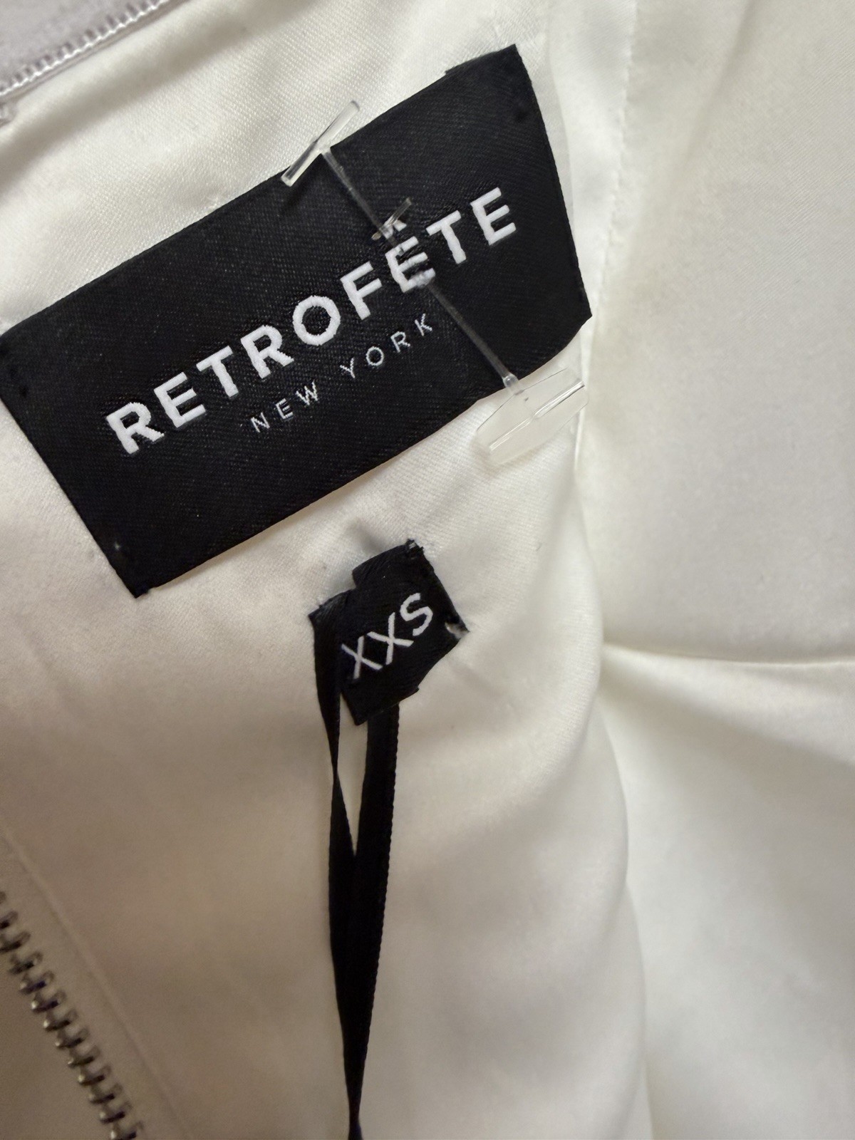 NWT $448 Retrofete SZ XXS White Tegan Garter Style Hem Dress Bridal Bachelorette