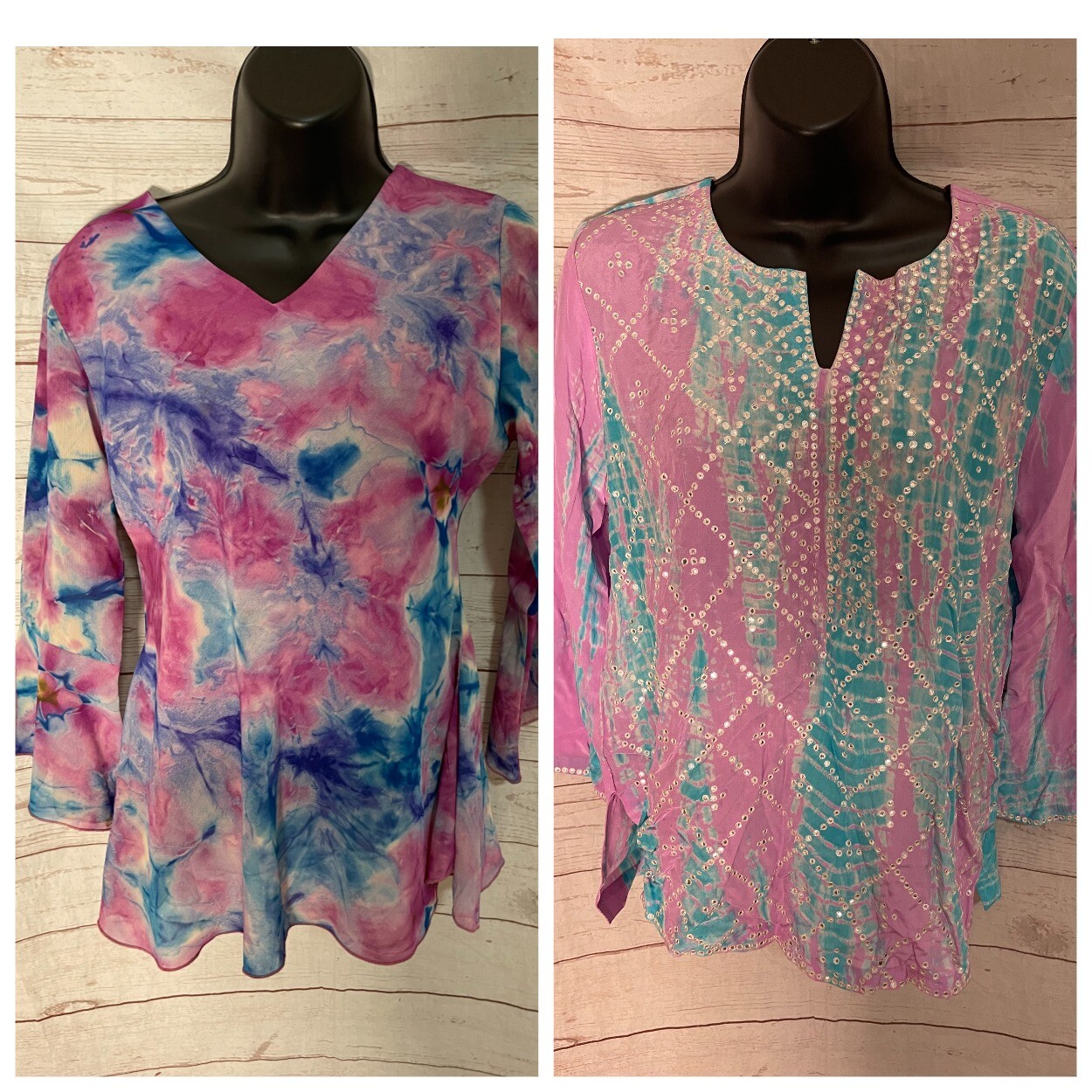 Lot of 2 pcs Women’s Blouses Various Colors: Benzer & Louis Fashion