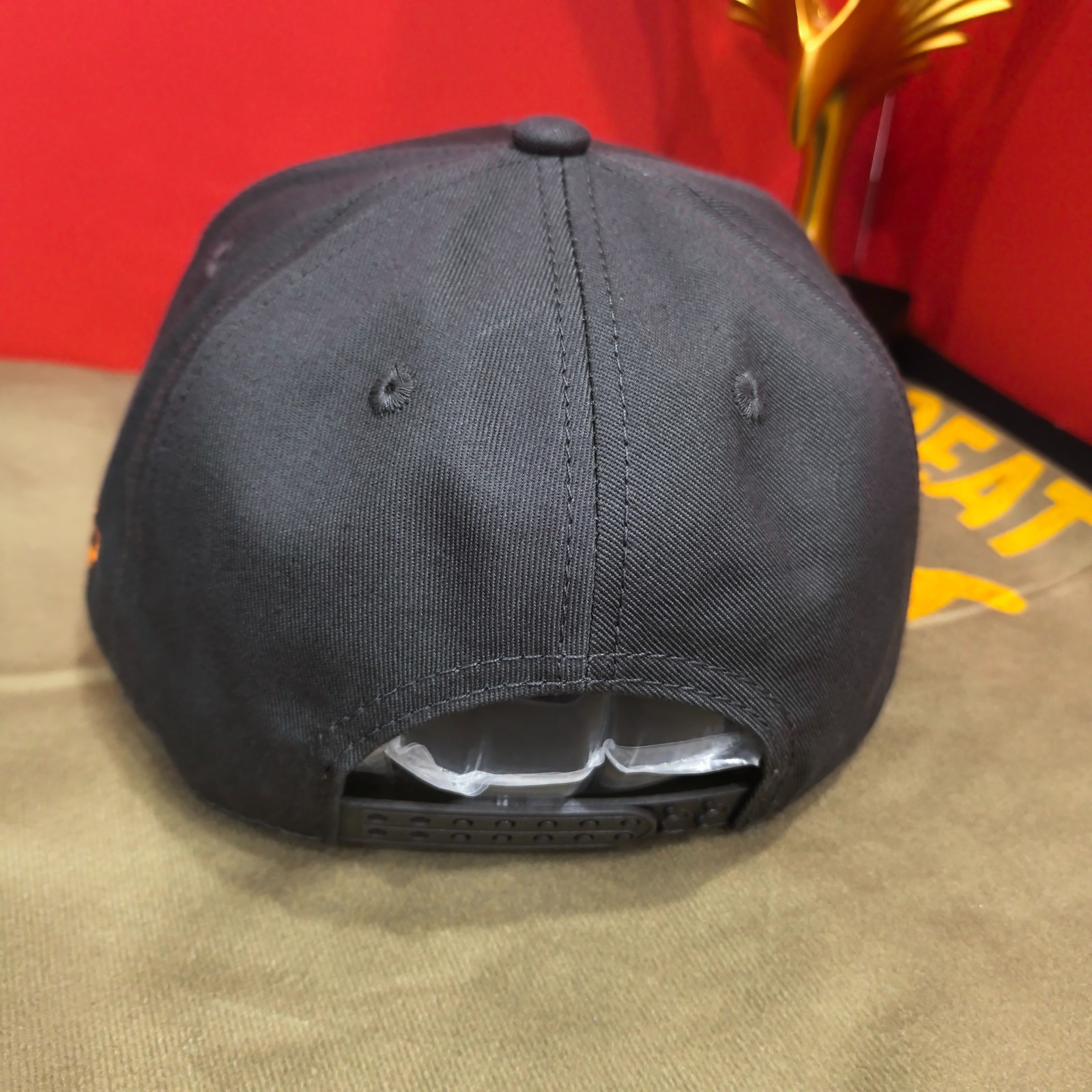 Harley-Davidson Orange-Bordered Patch Logo Flat-Brim Cap Gray Adjustable