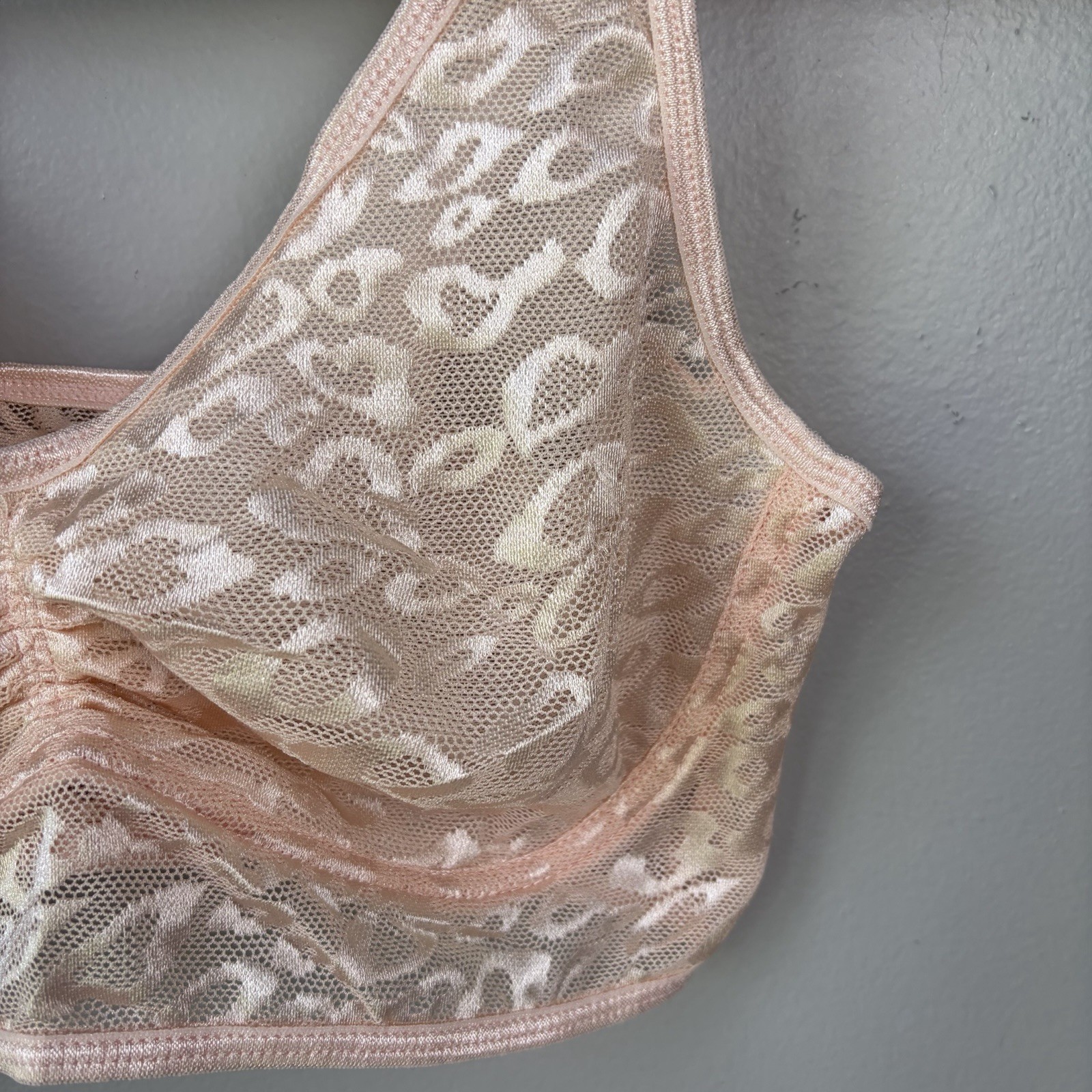 NEW- Ruby Ribbon Allure Sheer Demiette Bra Womens Shell Size 32 Lace Cheetah