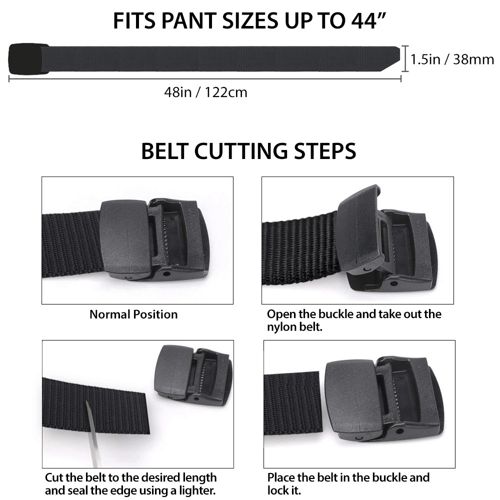 Men’s Plastic Cam Buckle Nylon Work Tactical Waistband Webbing Military Belt